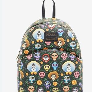 Loungefly Pixar Coco Kids Backpack - Black and Multicolor